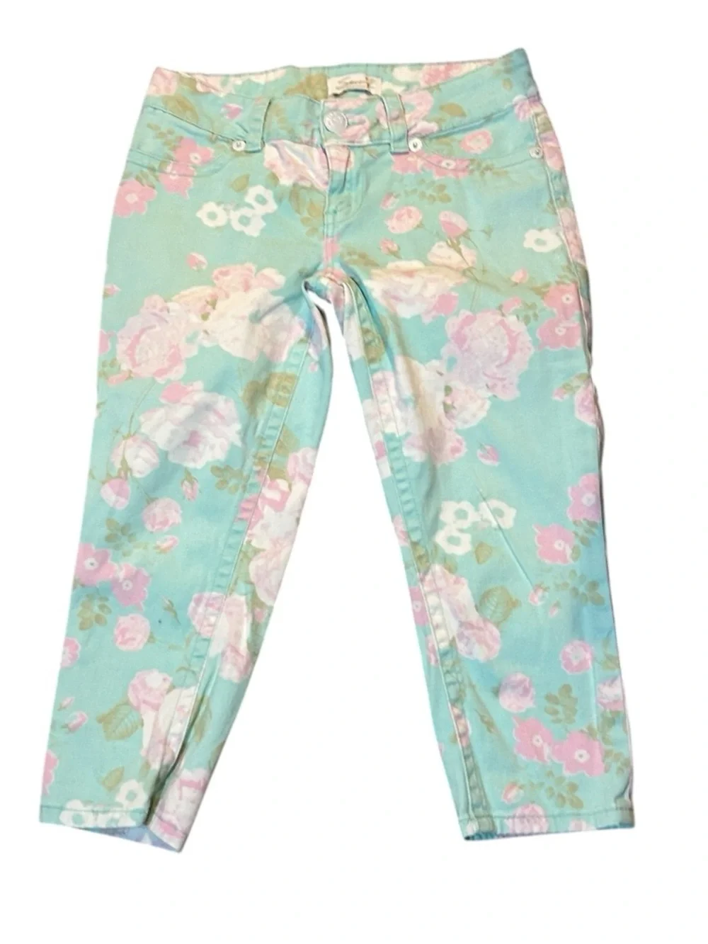 Seven7 Pastel Tie-Dye Crop Jeans - Mint, Pink, Beige - Picture 8 of 8